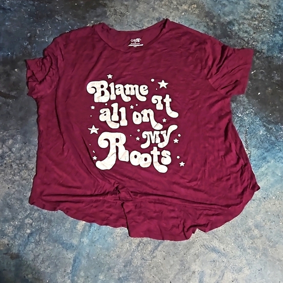 Blame it on my roots Soft Wine Colored T - Picture 1 of 4